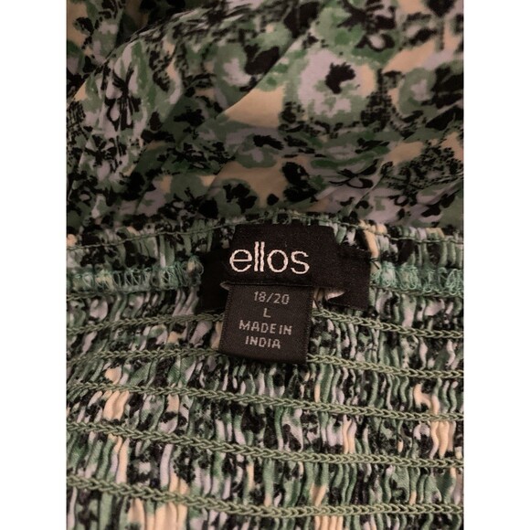 Ellos Womens Maxi Dress Plus Size L 18/20 Green Floral Boho Adjustable Straps - Picture 3 of 6